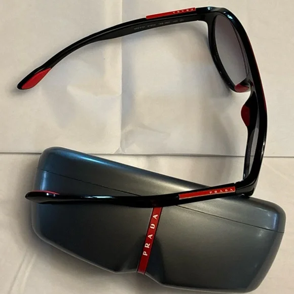 Authentic Men’s Prada Black And Red Prada Glasses - Picture 7 of 11